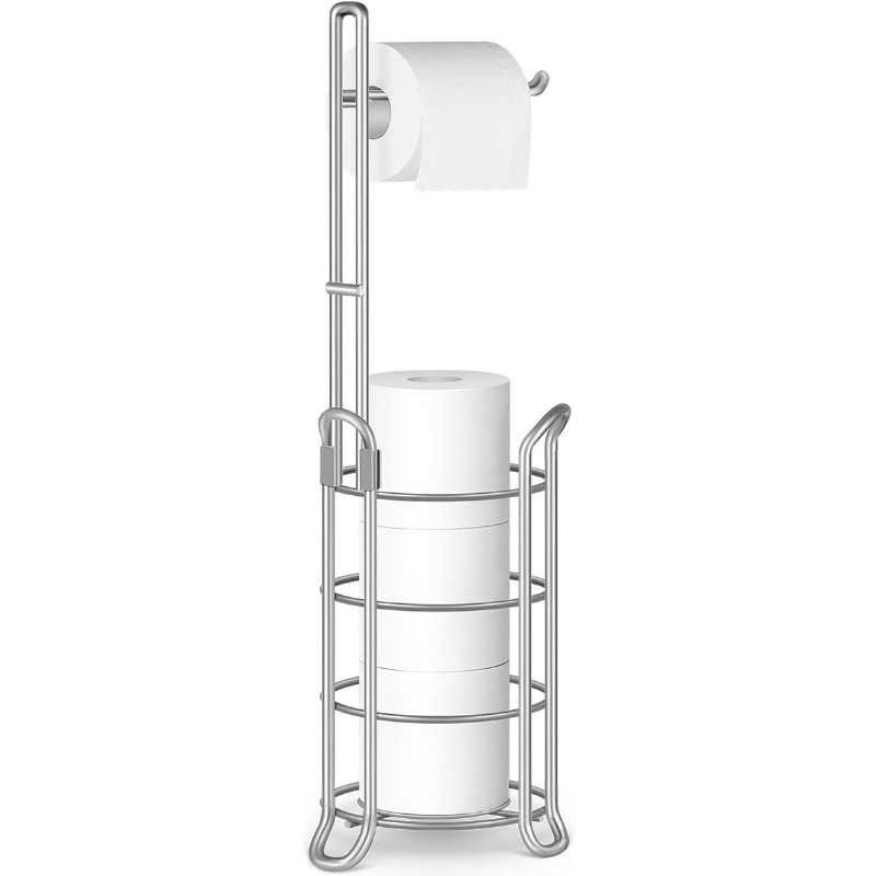TEMU Toilet Paper Holder / Toilet Paper Stand And Dispenser / Suitable For 3 Rolls Of Spare Toilet Paper / Stainless Steel Independent Toilet Paper