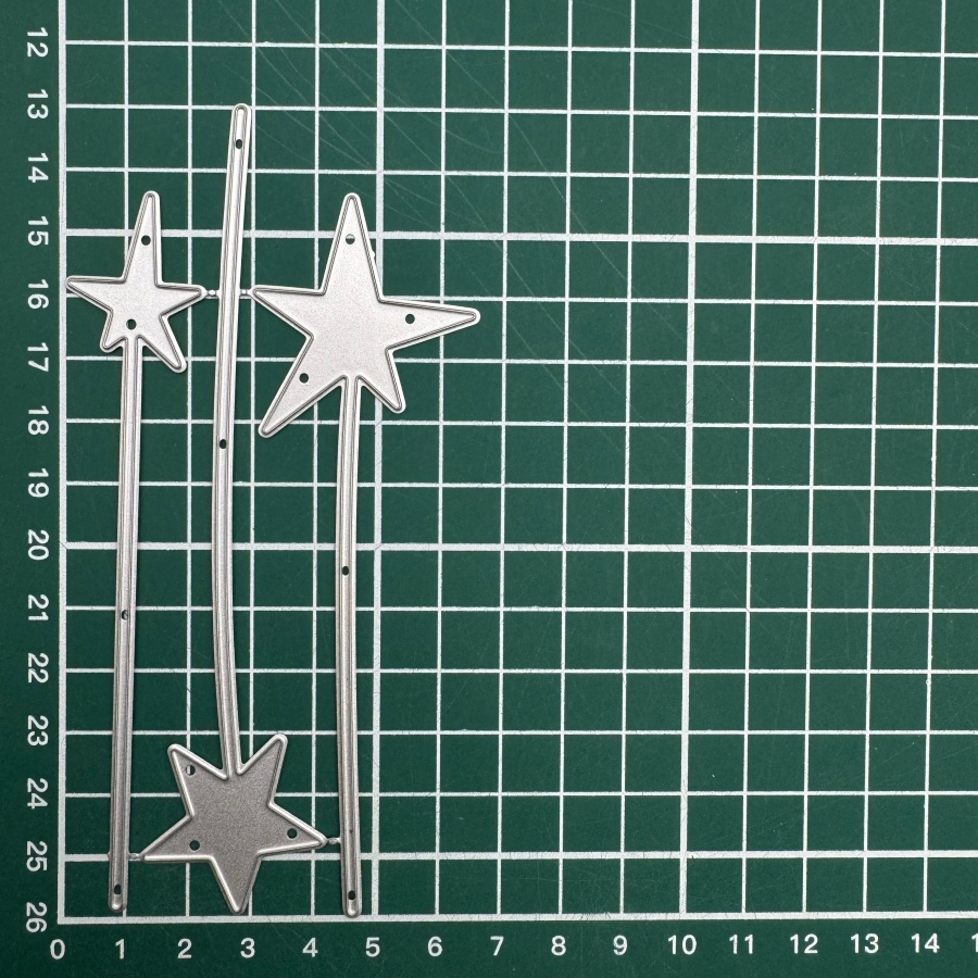 Image of Metal Cutting Dies In A Trio Shape Of Stars For Scrapbooking, Card Creation, Stenciling, Embossing, And Craft Embellishments