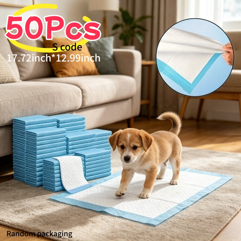 TEMU 50 unidades de almohadillas de entrenamiento extra anchas y gruesas para cachorros, 17.72 pulgadas x 12.99 pulgadas, embalaje aleatorio.