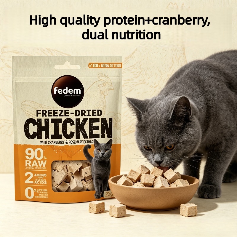 chicken   freeze dried cat snack 90 animal protein 0 artificial additives high quality protein and   natural rosemary   suitable for cats and dogs   rewards perfect gift for cat enthusiasts Product details 7