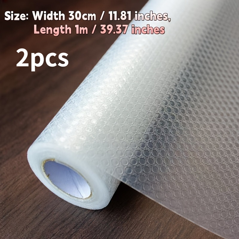 E-shop 2 Rollen Weiß Waschbare Ölbeständige Rutschfeste Schubladenfolie - 30.0 Cm X 100.0 Cm, EVA Material, Ideal für Schränke, Schubladen und