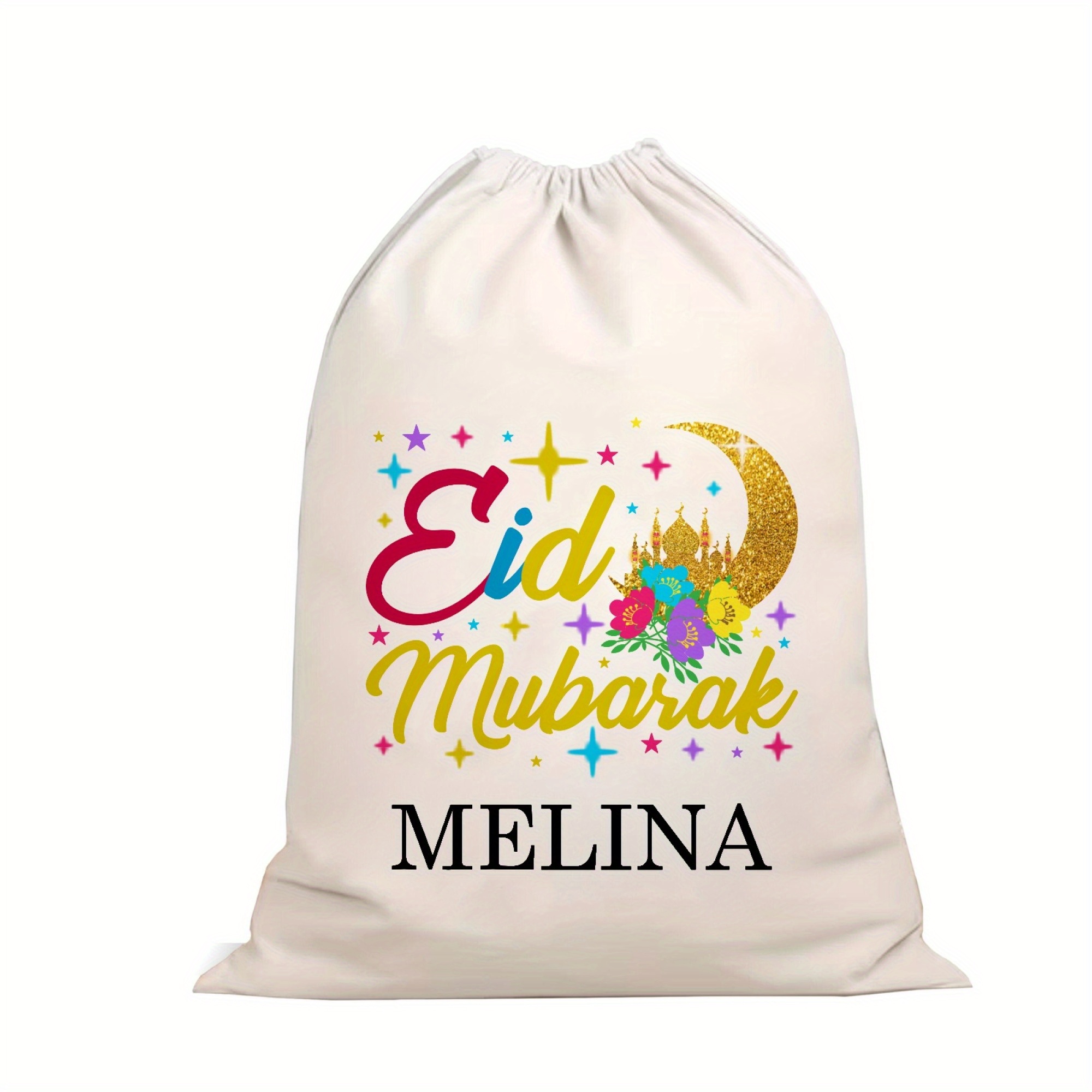 E-shop 1 Stück Personalisierter Ramadan Mubarak Geschenksack, Individueller Name Ramadan Mubarak Geschenksack, Must-Have Geschenktasche, Eid Al-Fitr