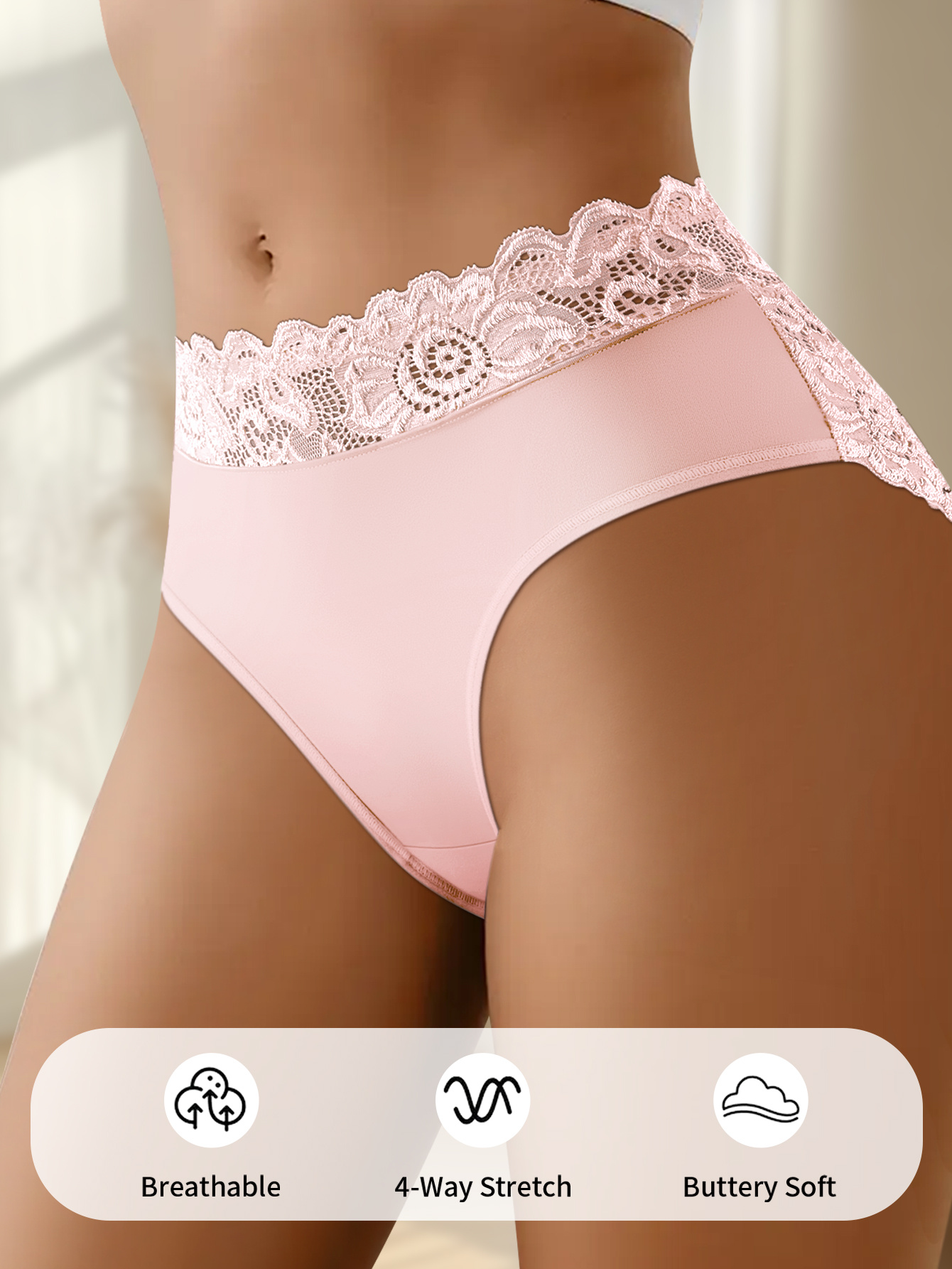 five pieces of womens     lace underwear showcasing a sophisticated lace pattern that emphasizes feminine   and   producing a romantic and       from breathable and soft material details 0