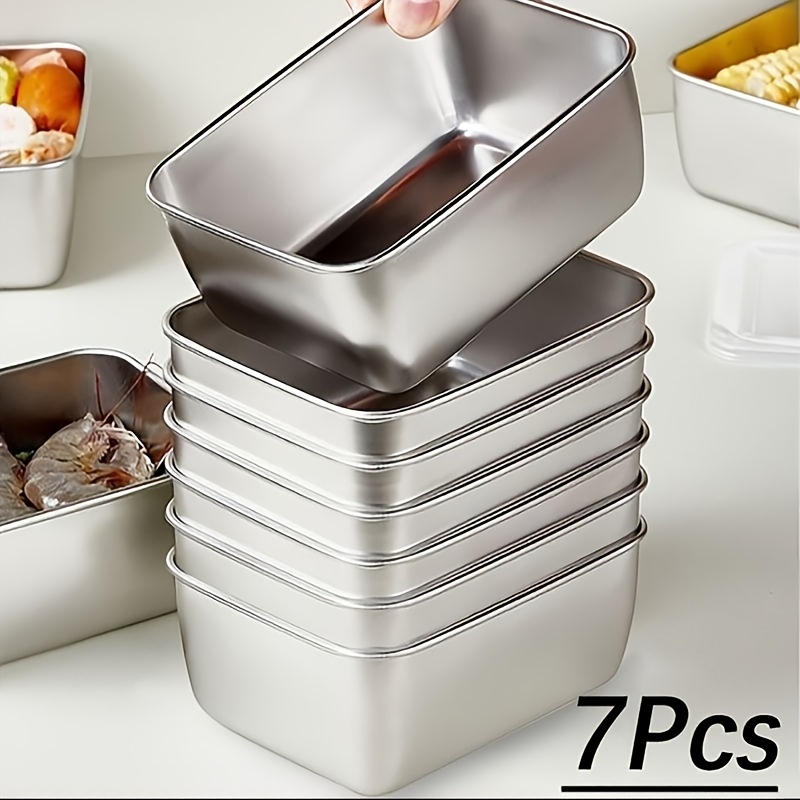 7 Stainless Steel Prep Bowls With Clear Lids - Stackable, Leakproof, Dishwasher Storage Containers For Fruit, Veggies & Leftovers | Great For Office, Picnics & Home Kitchen Organization