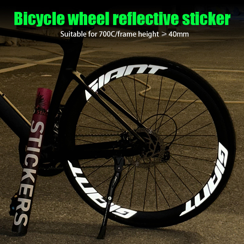 12pcs G-* Sticker Set, Red White Reflective Spoke Decals for Bicycle  Wheels and Hubs, Waterproof Laser Engraved Double-Sided Front/Rear Rim