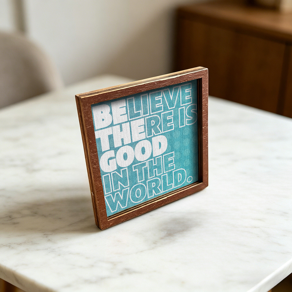 TEMU 1pc Duflinud Wood Fridge Magnet With Blue Polka Dot Frame & Motivational Quotes - Square Suitable, Office Decor, Board, Positive Affirmation