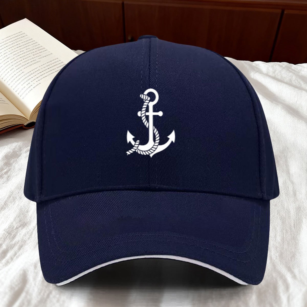 TEMU Gorra de béisbol ajustable para sándwich con estampado retro de , gorro estampado para mujer, gorro moderno para hombre con náutico retro de ,