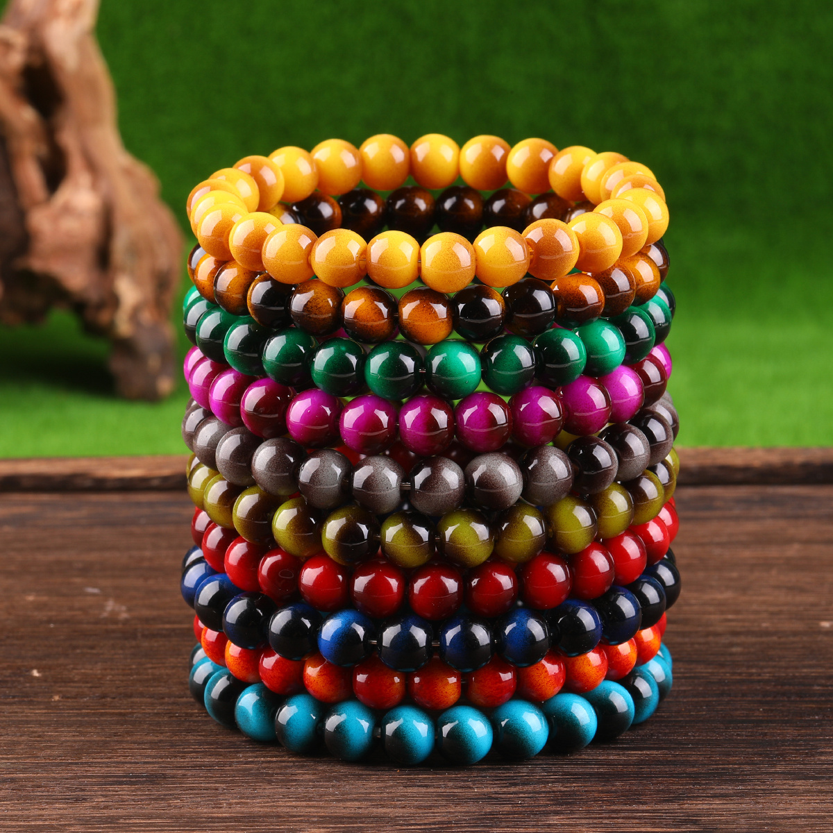 TEMU 10 Different Colors Tiger Eye Stone Bracelets, Each Representing A Unique Meaning. Bohemian Style Bracelet, Perfect As Small Gifts For Daily