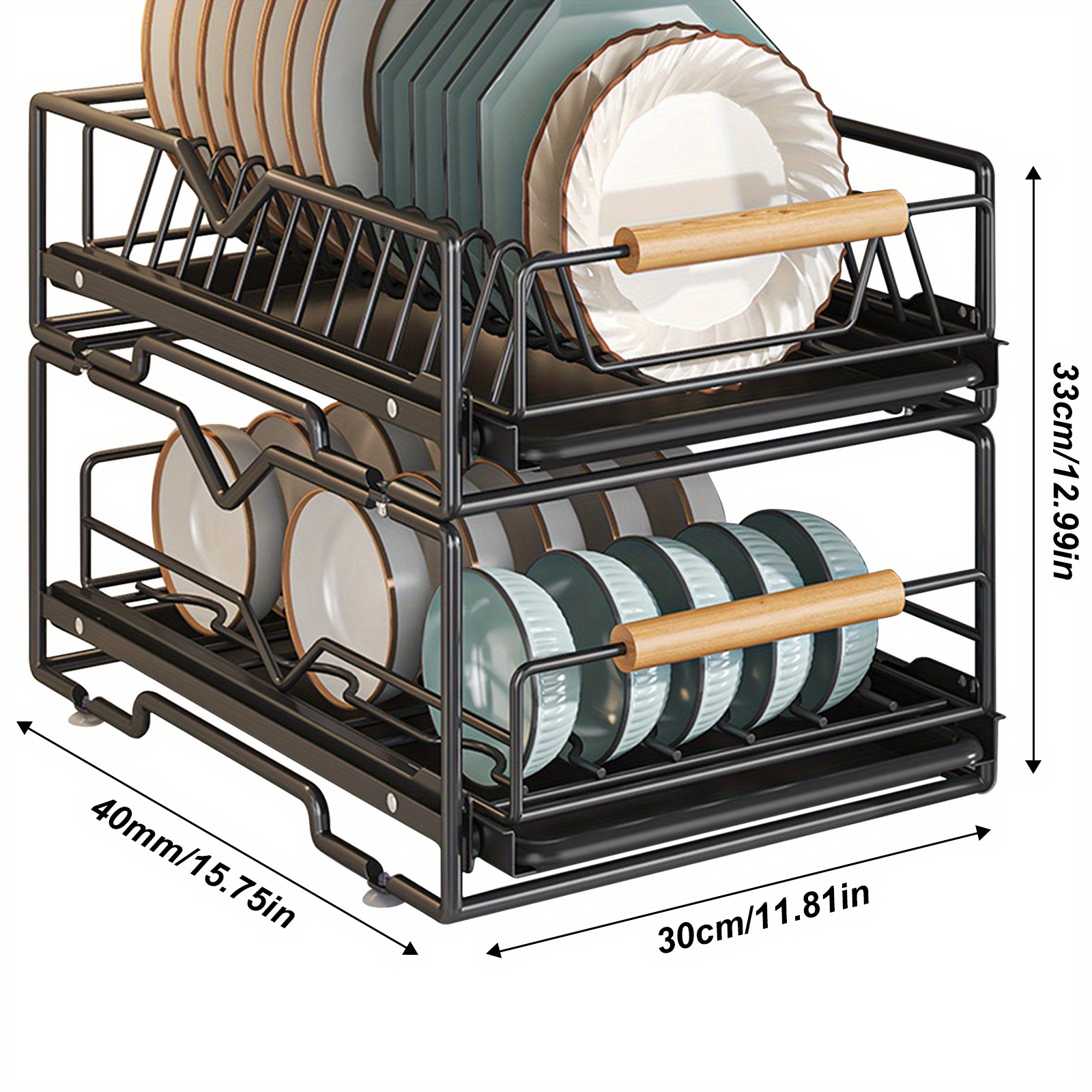 

2- Metal -out Dish Rack , Kitchen Organizer, No Needed, For Organization