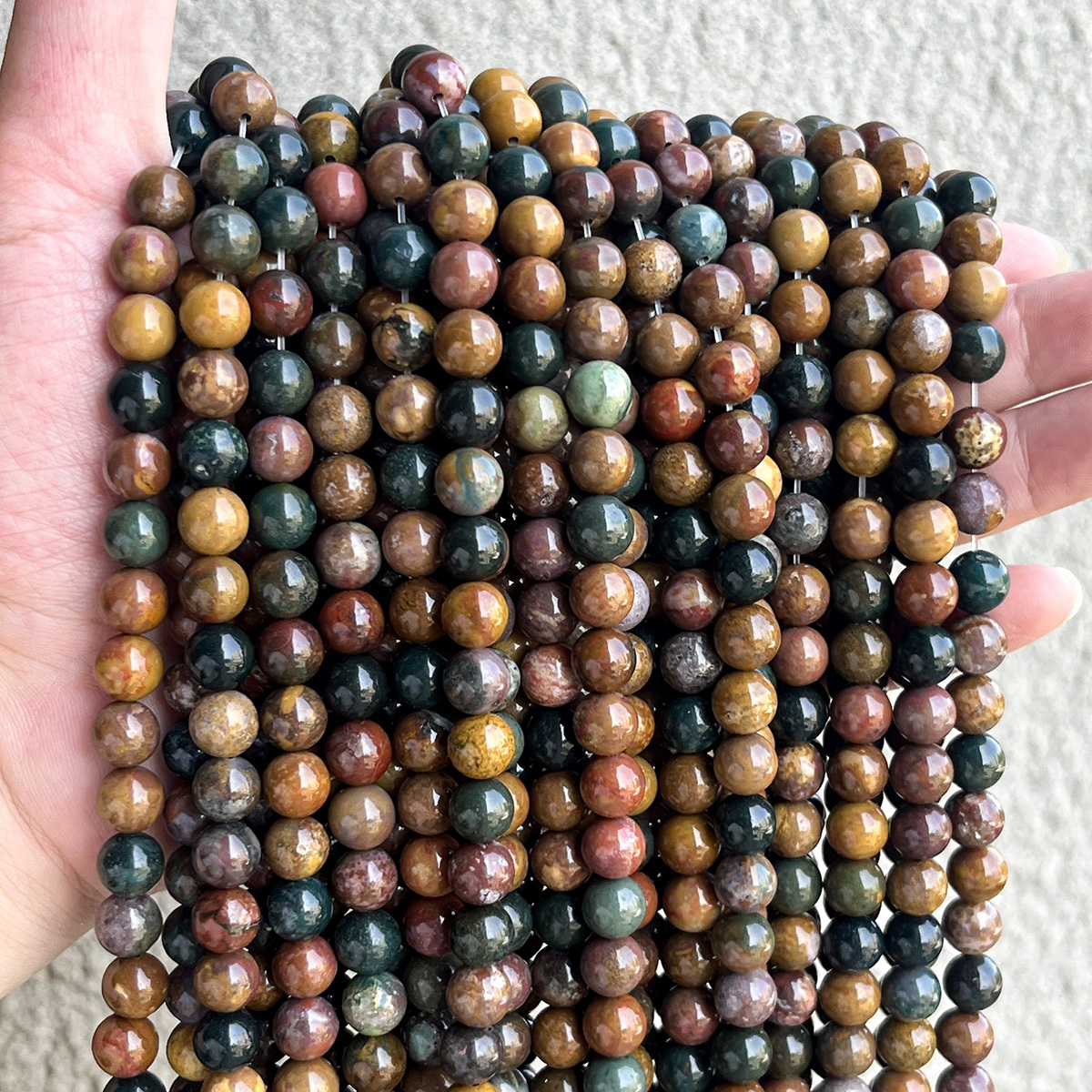 TEMU Cuentas de piedra Stone - Cuentas separadoras sueltas redondas y pulidas para fabricación de joyas DIY, pulseras, collares, cuentas decorativas