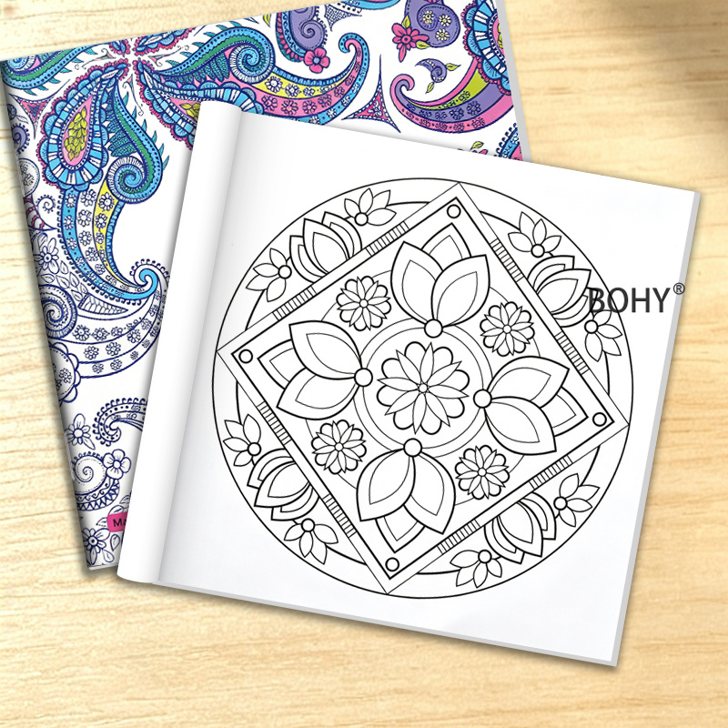TEMU 1pc Exotic Mandala Meditation Coloring Book, Featuring Geometric Kaleidoscope, Floral Totem Mandala, Ethnic Style Decorative Patterns And Other