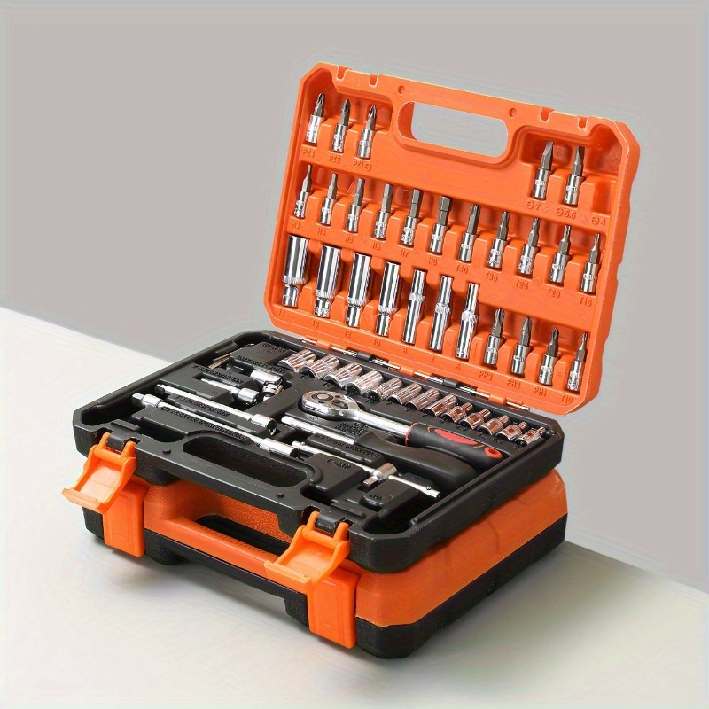 Nueva herramienta de llave de rascador de alta calidad de 53/46/51 piezas, incluyendo llaves de rascador y un juego de destornilladores multifuncionales. Kit de herramientas profesionales para reparación de automóviles, incluye rascadores y varios destornilladores. No requiere batería.