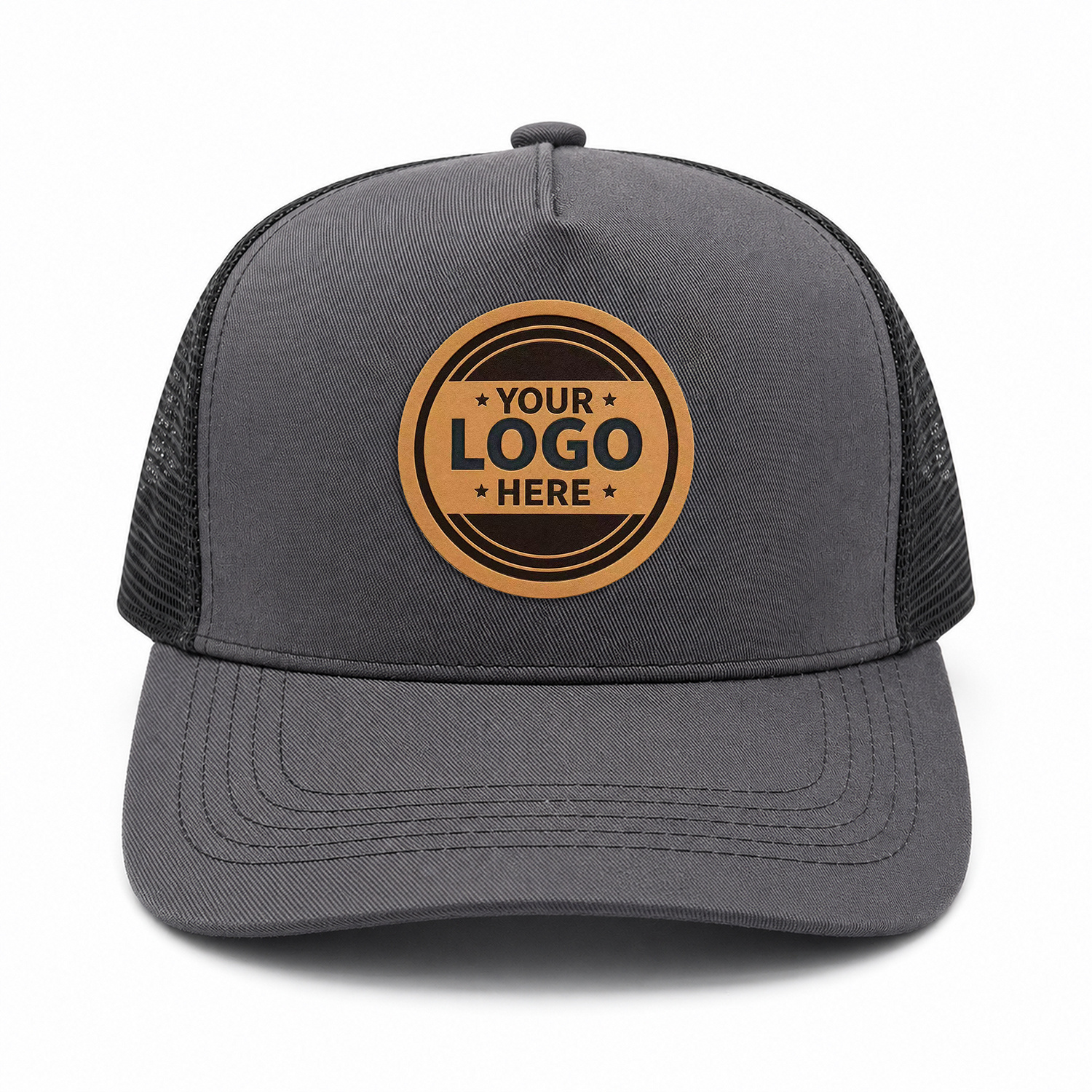 TEMU 1pc Personalized Round Patch Trucker Hat, Custom Photo, Portrait, Logo, Text Or Artwork, Vintage Mesh Baseball Cap, Adjustable Snapback Outdoor
