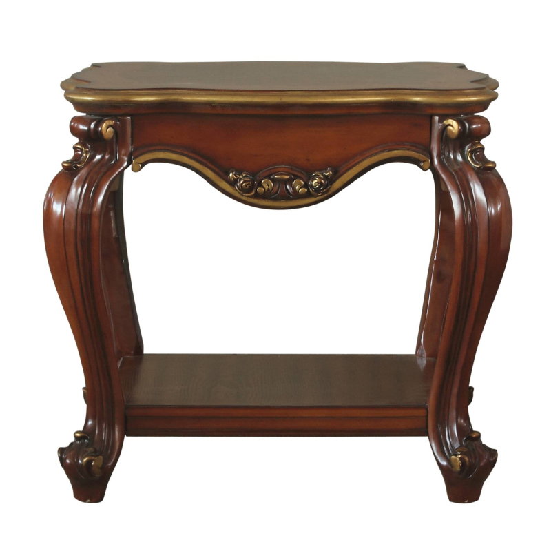 Honey Oak End Table with Bottom Shelf - Retro Modern Bedside Table Suitable for Small Spaces, Compact Shelf Furniture with Bottom Storage, Assembly-Free Setup for Bedroom,, Dorm, Entryway - Space-Saving