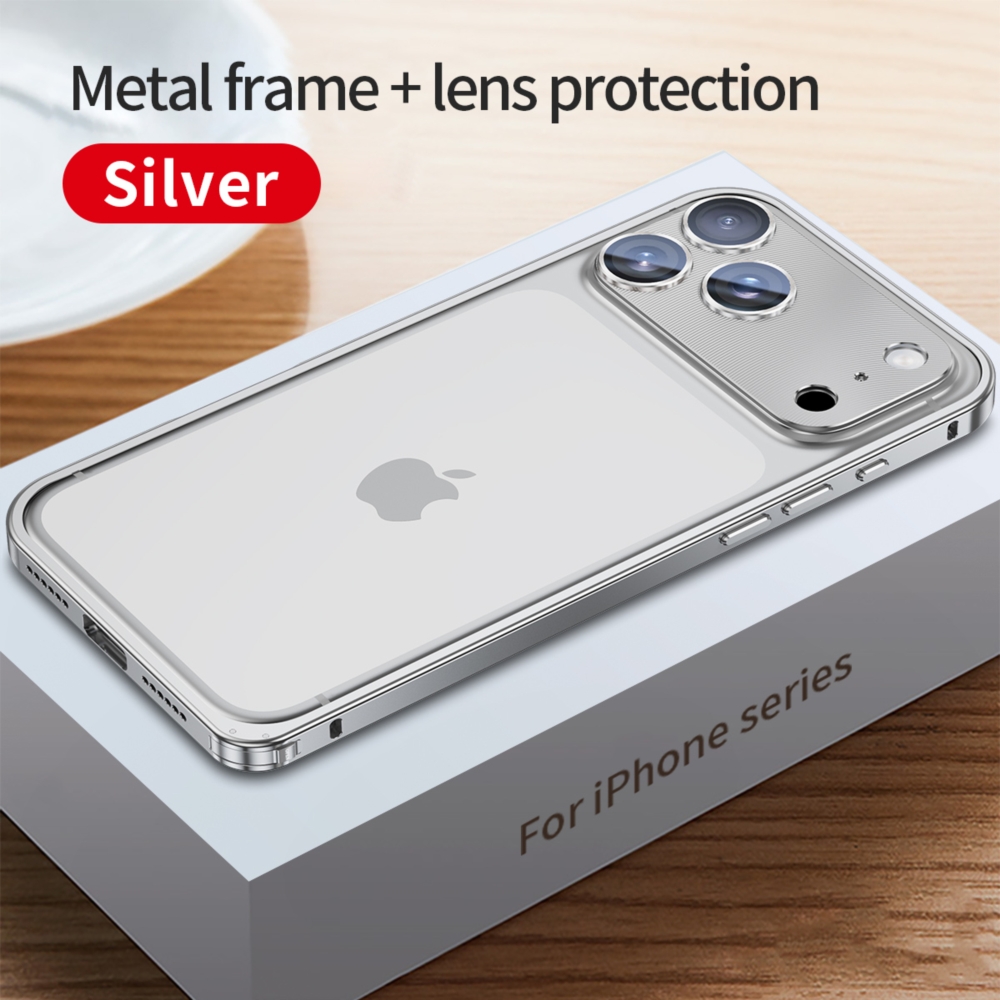 Etui za telefon - Kovinski okvir s spomladanskim sponko je primeren za iPhone 17 Pro Max, 17 Pro, 17 Air in 17, odporen na udarce