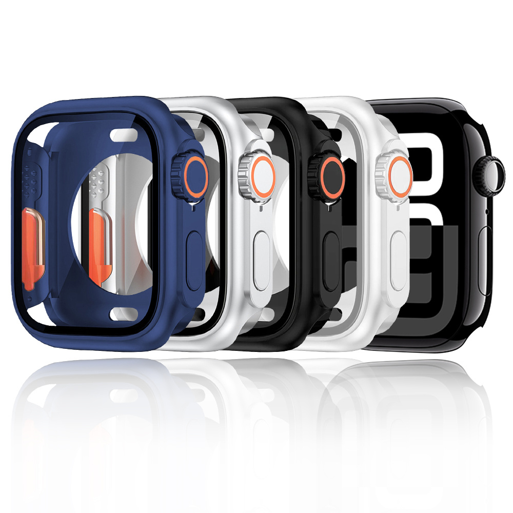 TEMU Lot de 4 étuis -premium pour Apple Watch Series 11/10/9/8/7/6/5/4/Series SE 2 42mm 46mm 45mm 41mm 44mm 40mm avec d'écran, [Ressemble à un étui