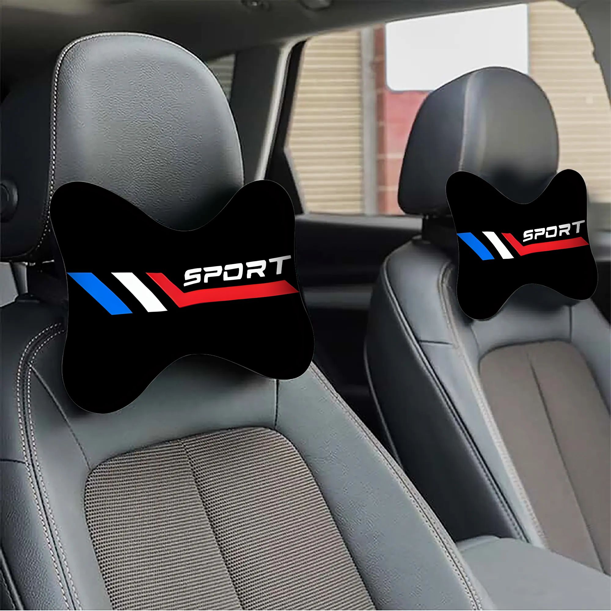TEMU 2-pack Sport Stripes Car Neck Support Pillows Ultra Soft Comfortable Interior Accessories