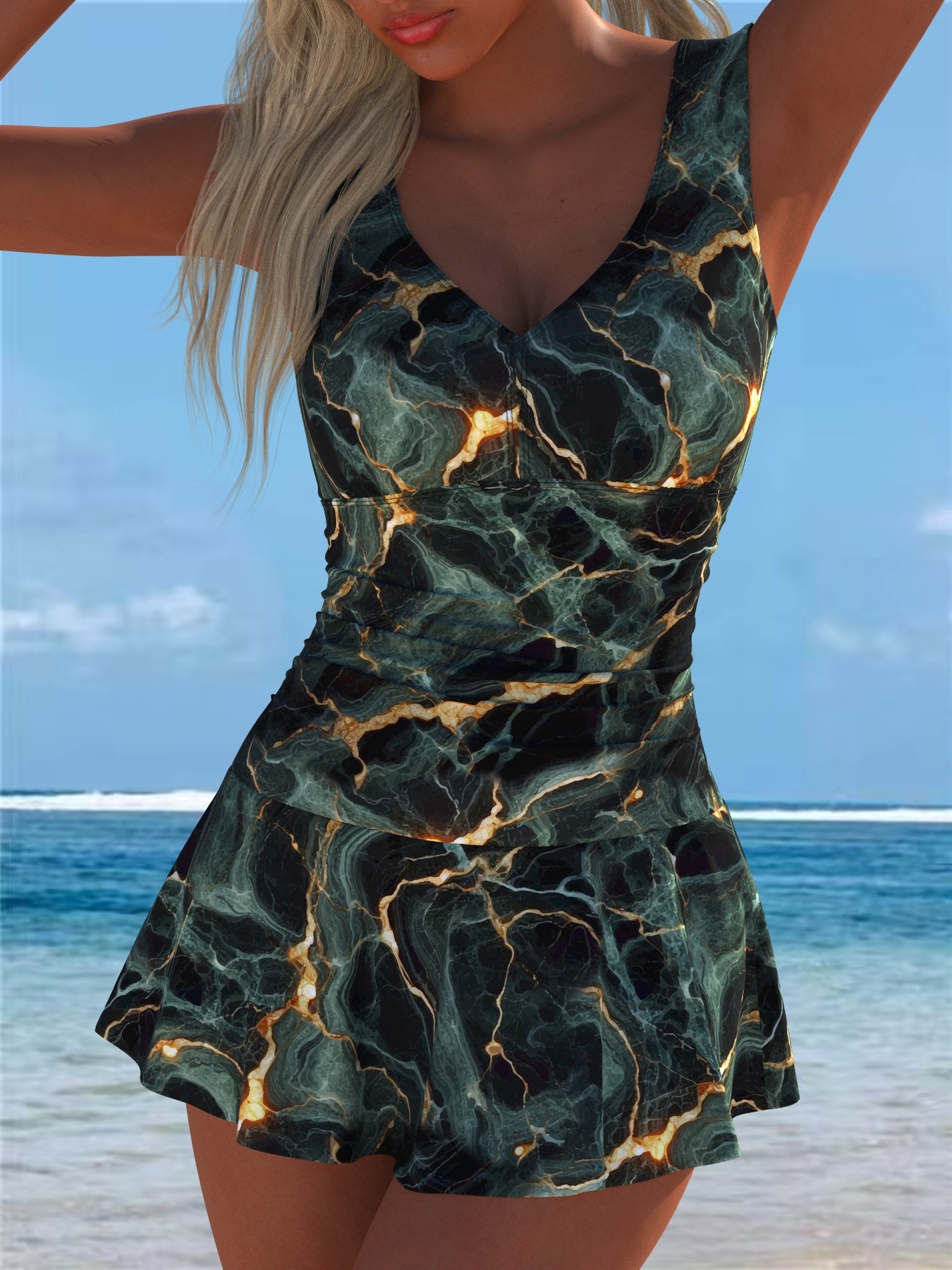 womens swim dresses sold on Temu New Zealand