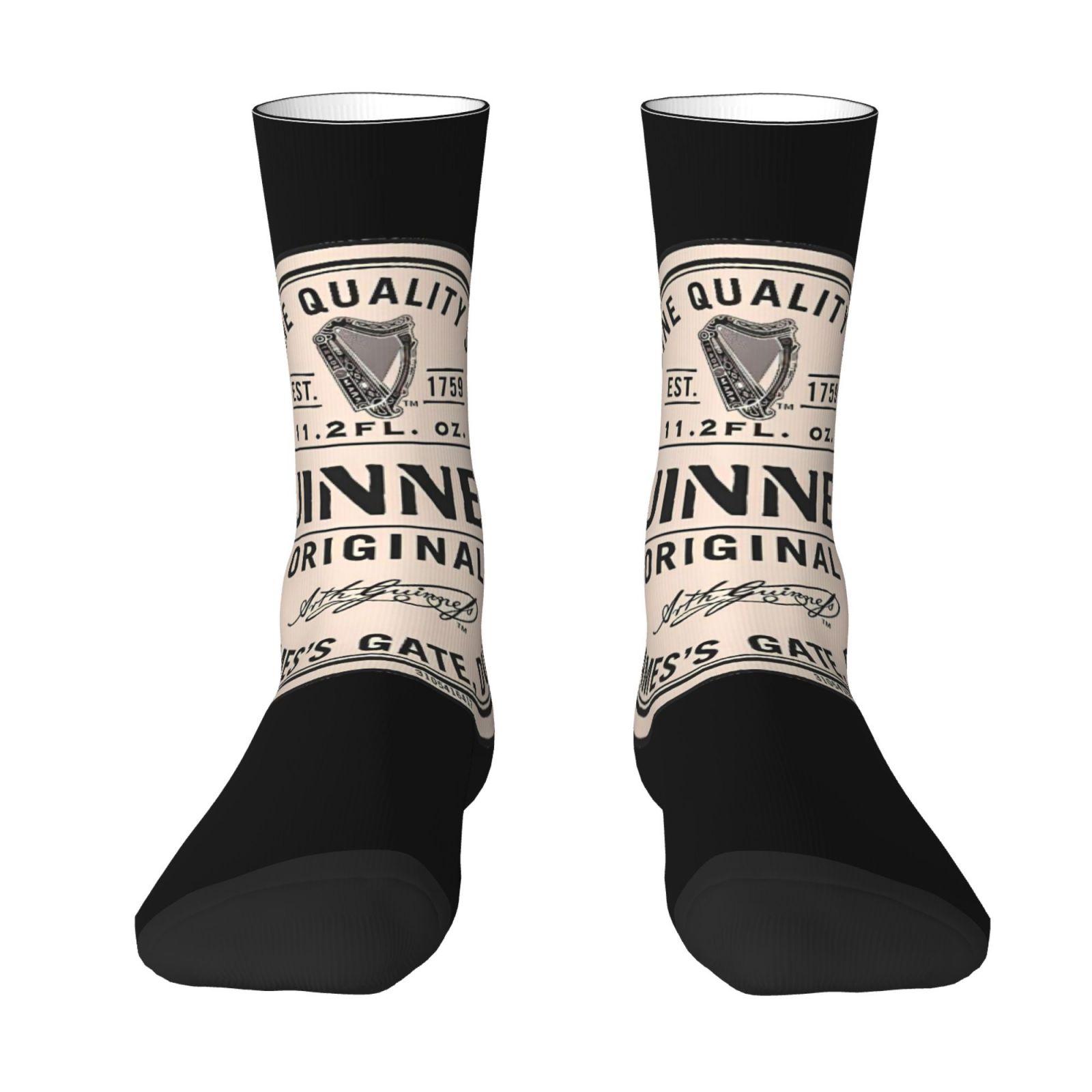 TEMU 1 Pair Men's Novelty Print Sailor Socks, Classic Retro Beer Fun Pattern , Trendy Casual Wear, Comfortable And Breathable Individual Fashion