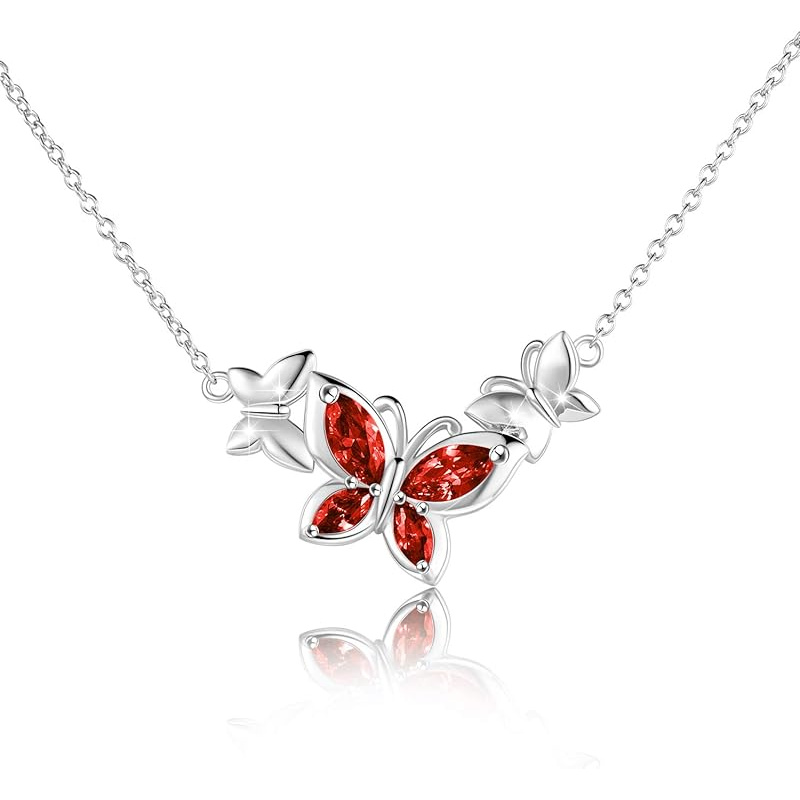 Image of 925 Sterling Silvery Necklace Birthstone Pendant Jewellery Gifts For Women