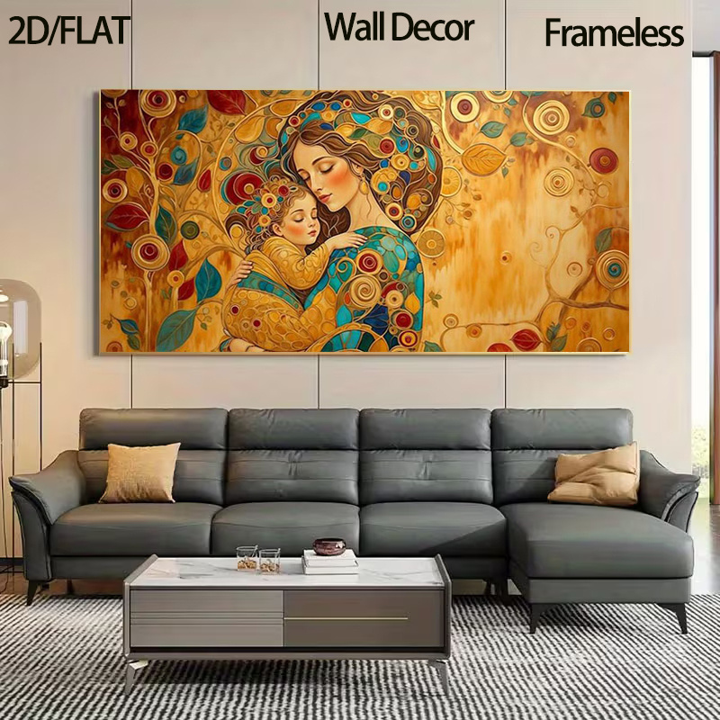 2D Plat, 2D Plat, [2D Plat] 1 2D Plat Canvas Poster - Grote Moderne Muurkunst Poster, Moeder En Kind Kunst Print Levensboom Muurdecoratie Illustratie Print Huisdecoratie Woonkamer Slaapkamer Babykamer Familie Liefde Kunstwerk Comfortabele Esthetische Muur Zonder Lijst