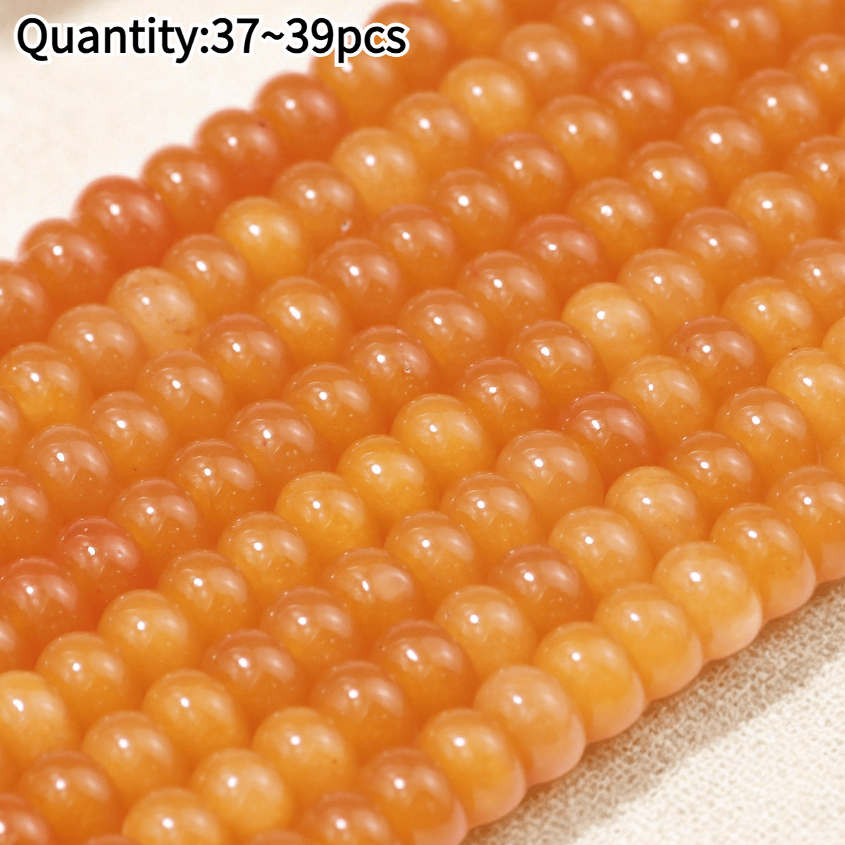 TEMU 5*8mm Natural Yellow Aventurine, With A -orange Warm Yellow Hue Throughout. Solid-colored, Medium-hole, Wheel-shaped Beads. Suitable For Making,