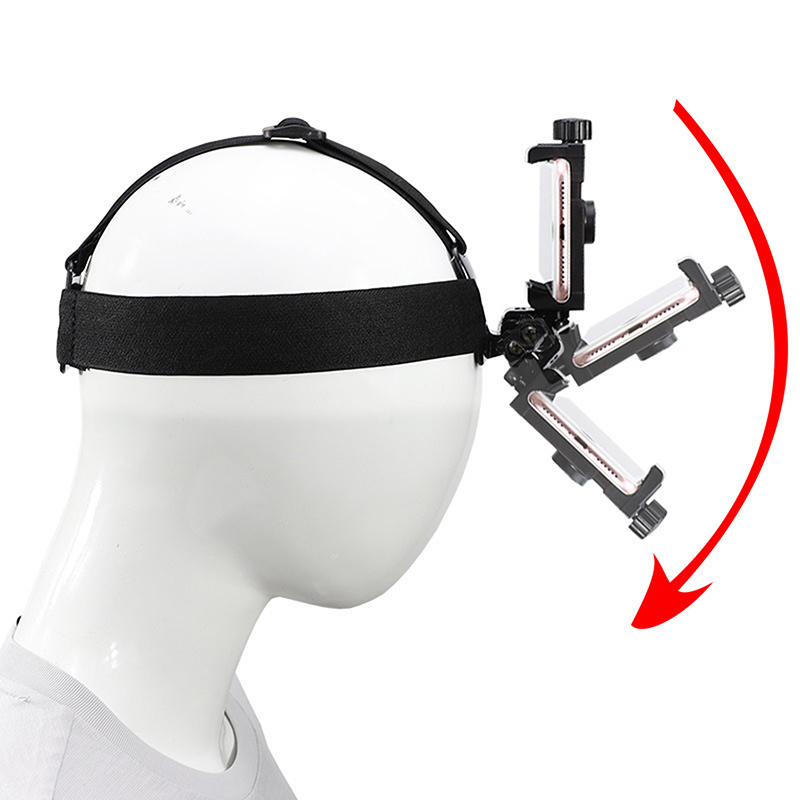 TEMU Head-mounted Headband Bracket Adjustable Live Broadcast Mobile Phone Holder First-person Fixed Bracket Gift