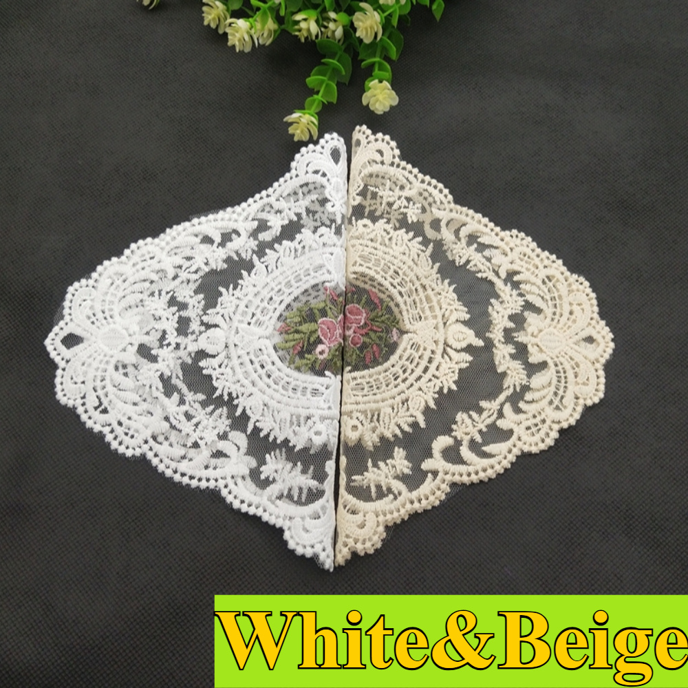 E-shop 2er-Set Elegante Vintage Tischläufer mit französischer Spitze - Handgestickt, Nylon, für die Dekoration des Esszimmers zu Hause