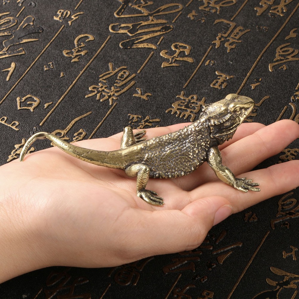 brass lizard figurine realistic lizard eyes no - Temu Canada