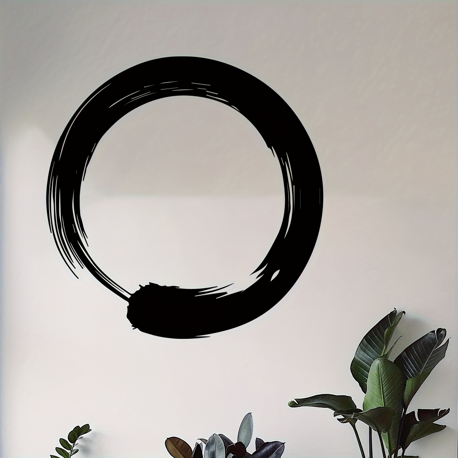 TEMU 1pc Circle Metal Wall Art, Zen-inspired Statue Mural, Ideal Gift For New Year, Easter, Minimalist Decor Enthusiasts, Powder-coated Metal Wall