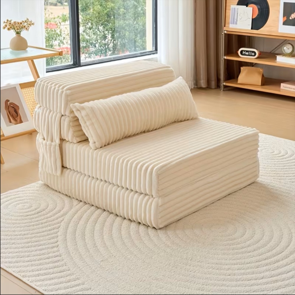 Image of Modern Convertible Sofa Bed With Memory Foam Cushion & Upgraded Pillow - Space- Folding Recliner, Heavy-duty Frame, No
