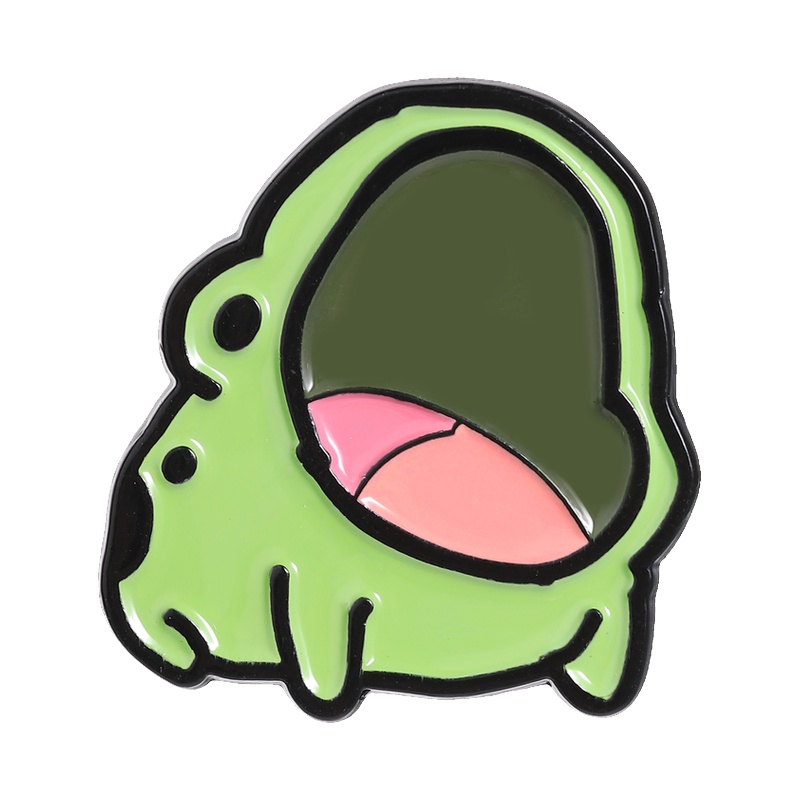 TEMU 1pc Funny Frog Brooch Cartoon Enamel Badge Brooch Collar Pin Scarf Accessory Badge Backpack Decoration Enamel Lapel Pin, Suitable As A Gift For