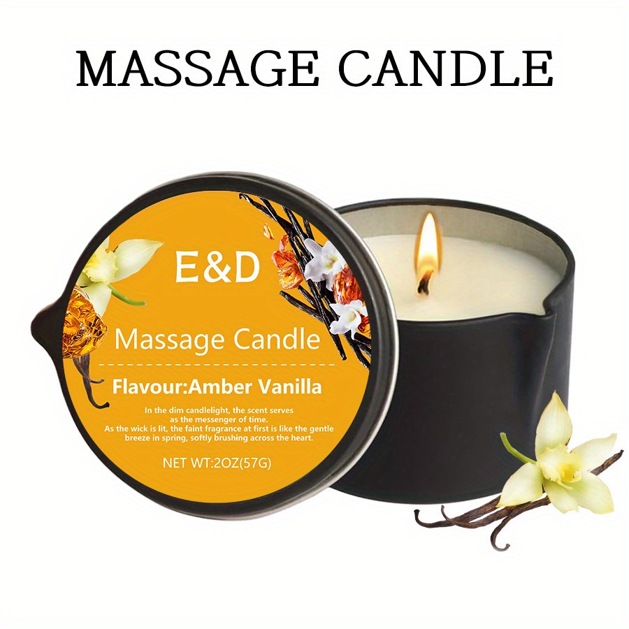 Image of Romantic Essential Oil Massage Candle- 10 Scent Options, 2oz/57g, Spout, Couples' For Valentine's Day And Anniversary