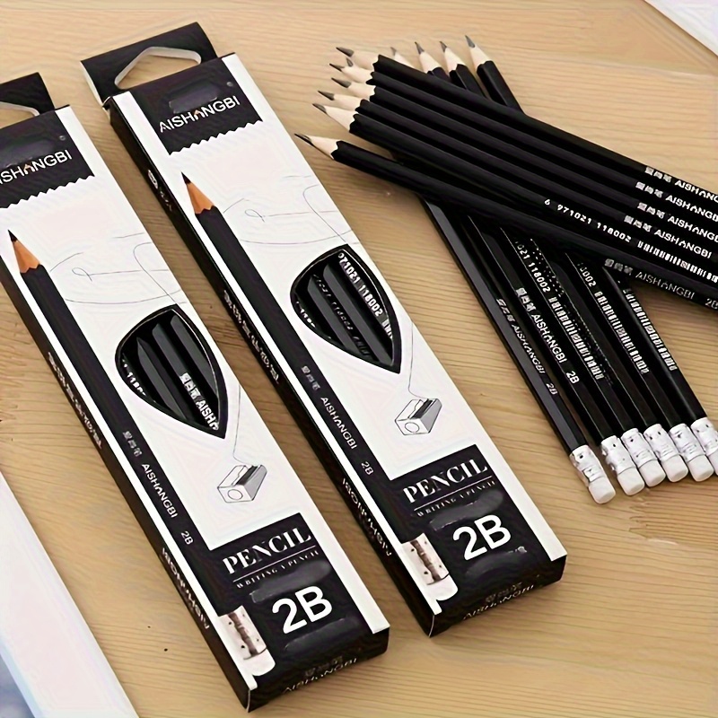 Image of 12pcs/box, Xxc New 2b Pencil Writing Sketch Stationery Set, Hand Drawing Sketch Pencil Tool, 2b Exam Pencil, Art Supplies, Exquisite Writing Tool, Perfect School Supplies, Back-to-school Gift