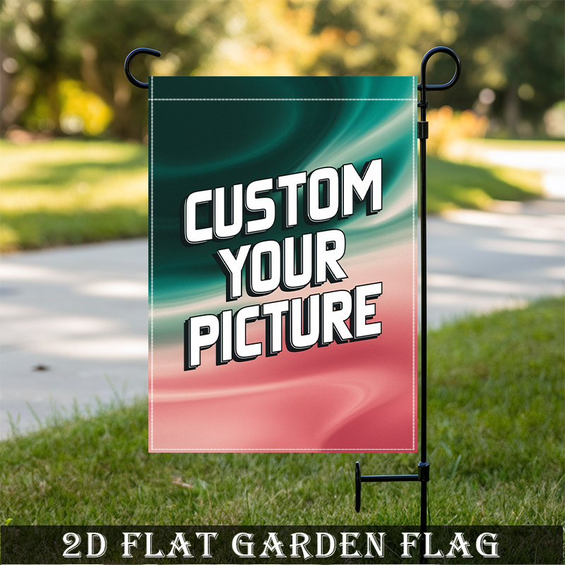 TEMU 2d Flat - 2d Flat, 1pc Custom Garden 12x18 Inch, Double-sided Personalized Colorful Gradient Style With Your Photo Logo Or Text, Home Garden &