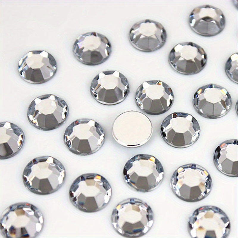 Image of 400pcs 0.6cm/0.24in Colorful Flat-bottomed Round Rhinestone Acrylic Applique Jewelry Making Wedding Dress Decoration Random Color