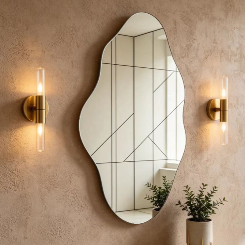 Nordic Style Irregular Cloud Wave Acrylic Wall Mirror
