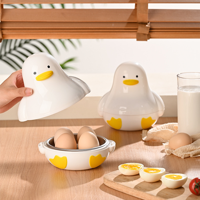 

Duck-shaped Egg Steamer & Cooker - Microwave Safe, Aluminum, Cute Kitchen Gadget For Soft Eggs, 4-egg Capacity, Home Use