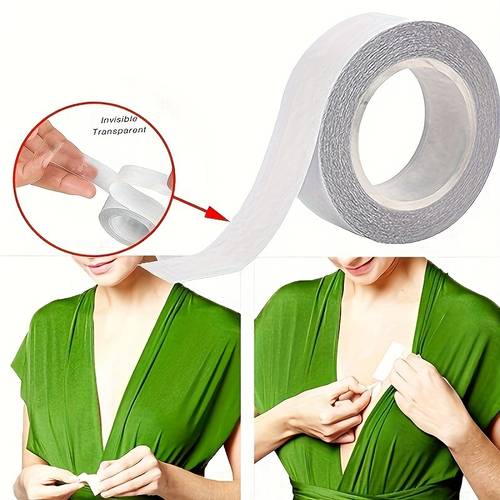 1 rollo de cinta adhesiva de cara calidad para ropa - autoadhesiva, ideal para vestidos, camisas y tejidos delicados, y uso