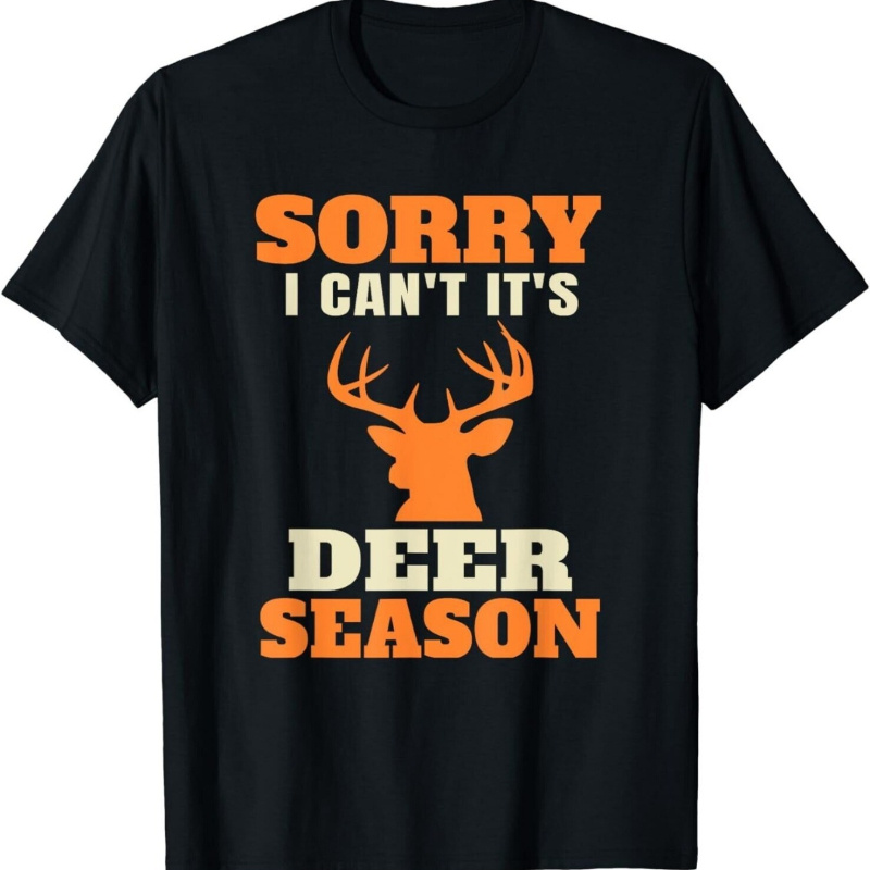 

Deer" Graphic Tee For Men - Soft Cotton, Casual & Trendy Short Sleeve Shirt With Crew Neck