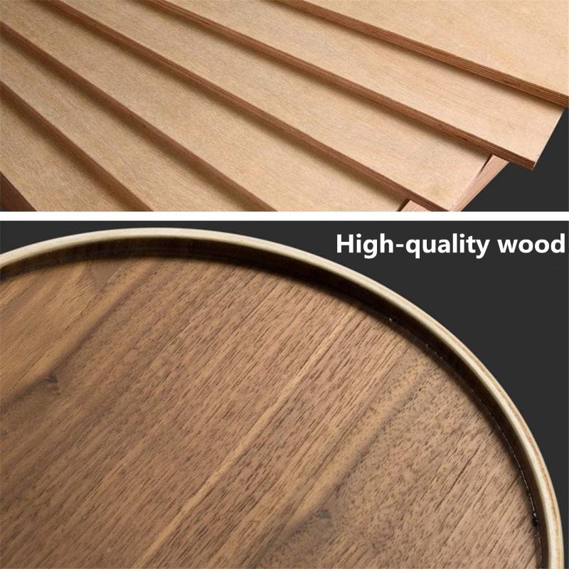 capacity wood trash can with pull out wide mouth round stackable wastebasket suitable for bathroom office natural wood garbage bin rustic farmhouse   saving recycling bin Product details 5