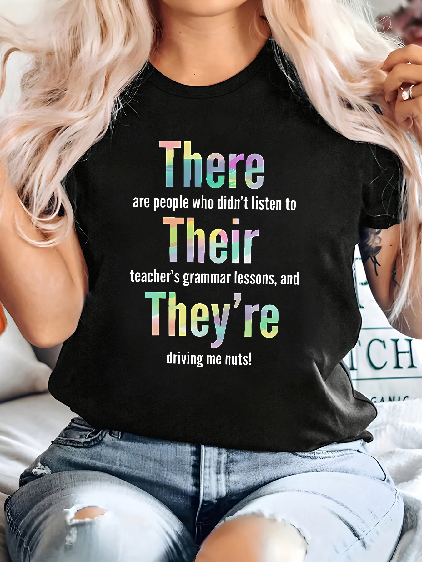plus size womens funny grammar teacher t shirt grammar nuts theyre driving me crazy saying plus size casual tee with colorful grammar rules design pronoun     placement birthday gift for educators english teachers language   short sleeve round neck   fit machine washable   wear stylish humorous gift for grammar enthusiasts relaxed fit black 0