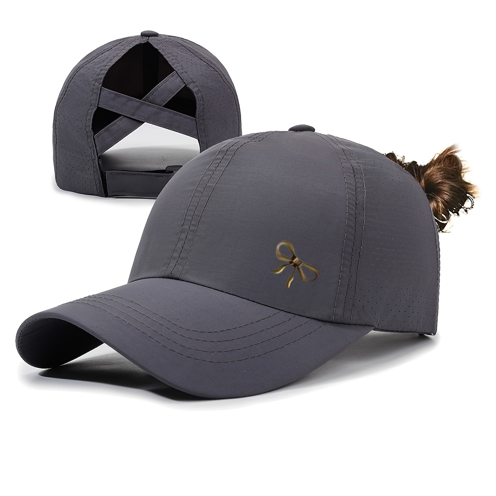 TEMU A Hat That Used To Tie A Ponytail, Quick-drying And Breathable Mesh, Suitable For Women's Outdoor Cycling, Hiking, And Sports Activities, Making