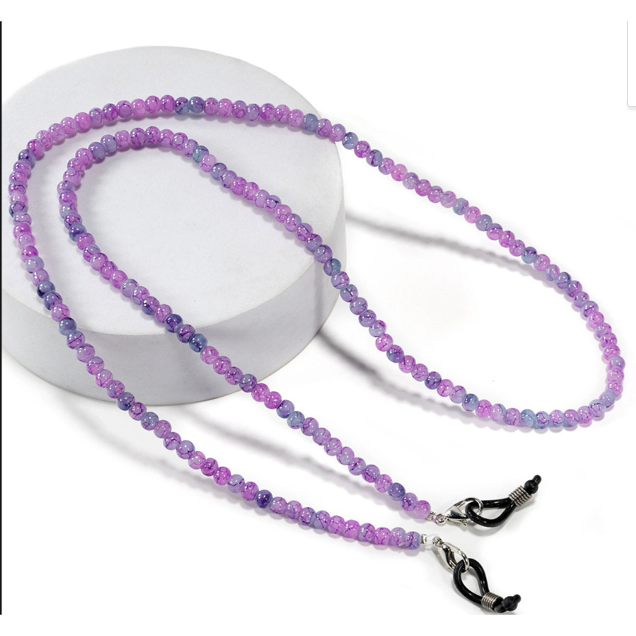 TEMU Cadena para gafas de cuentas de cristal , de cuentas de cristal retro para colgar del cuello, cuerda colgante antideslizante, de calidad y