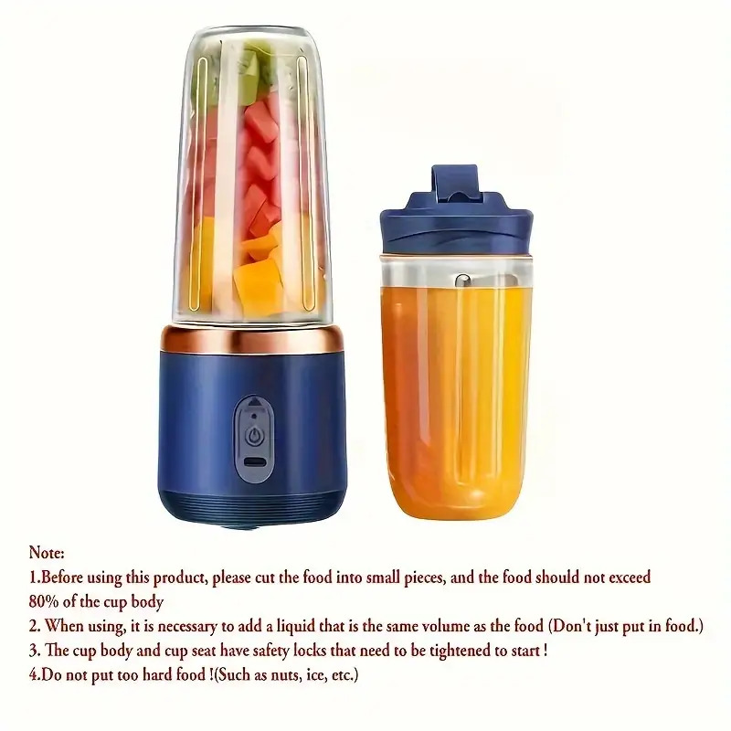 6 Blade 2-In-1 Portable Blender And Juicer with USB Charging,... product image 3