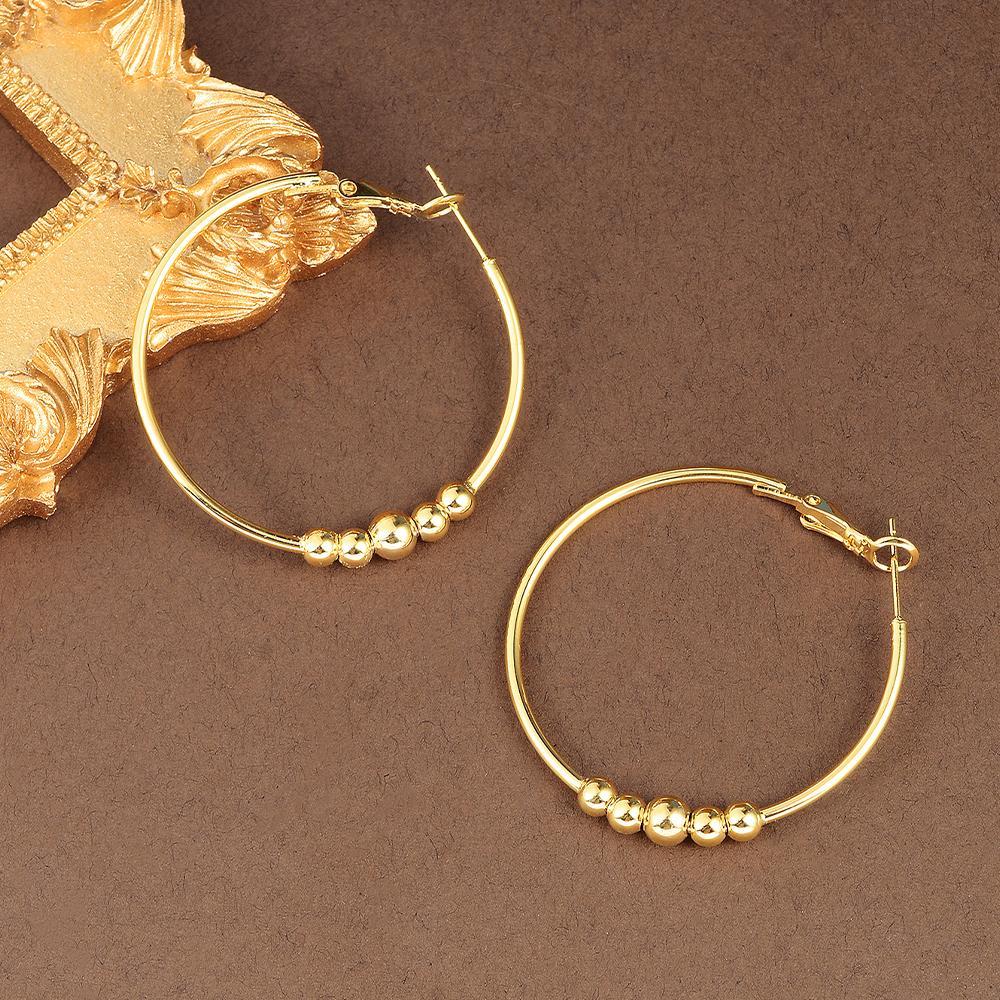 Geometric Small Bead Hoop Earrings
