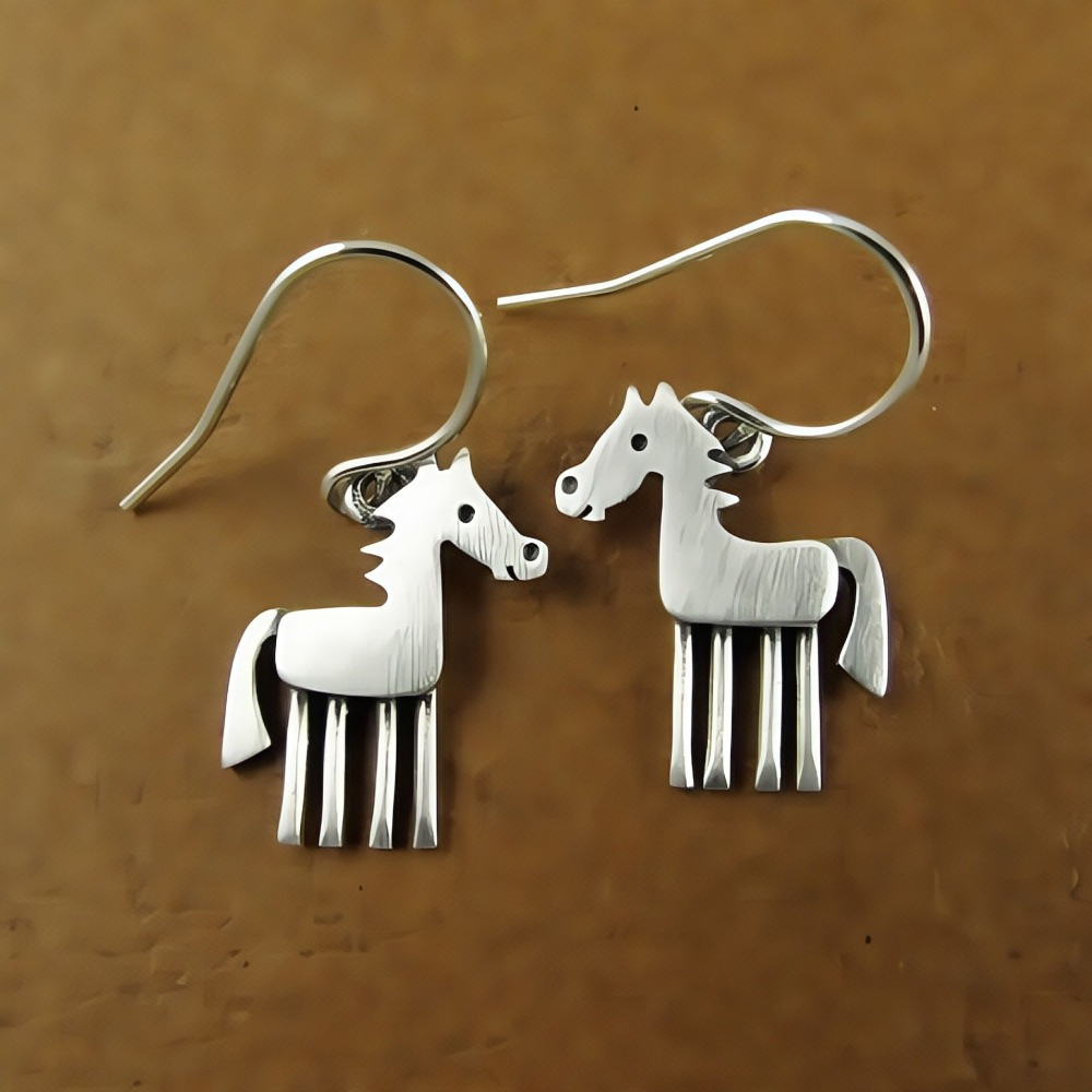 TEMU Nuevos Pendientes Colgantes de Moda, Gancho para con Charm de Pequeño Caballo Abstracto de Animal, Regalo para de Acción de Gracias y de la ,
