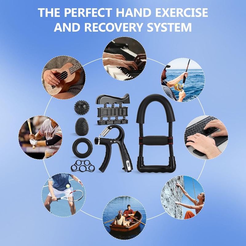 adjustable hand grip strengthener kit with wrist support -   forearm workout set,   exercise ring & stress relief ball, ideal for recovery and muscle building, forearm strengthening|adjustable grip trainer|durable construction, grip strengthener Product details 5