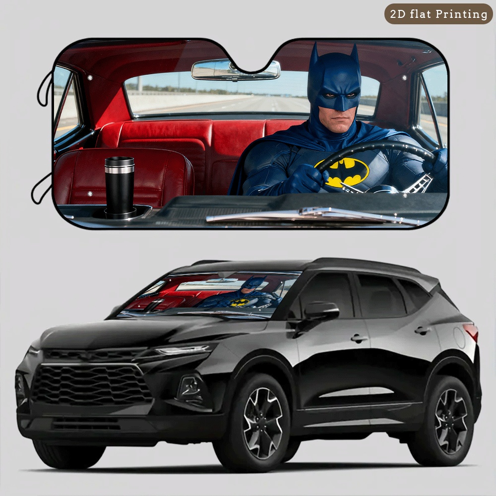 TEMU 1 pz. Elegante parasole per auto a tema Batman - Facile da installare, pieghevole, per i viaggi i e un'interno auto - sia per che per donne, per