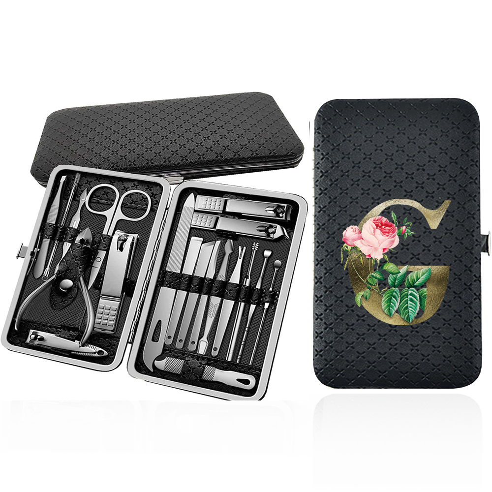 19pcs Professional Nail Clipper Set with Care Tools